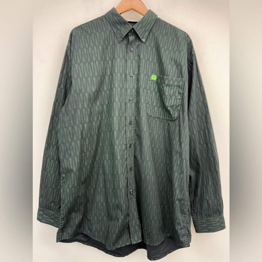 Cinch size XL Men’s Black Green Long Sleeve Button Down Shirt